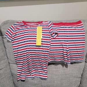 Striped Red, White, and Blue Kids Pajama Set